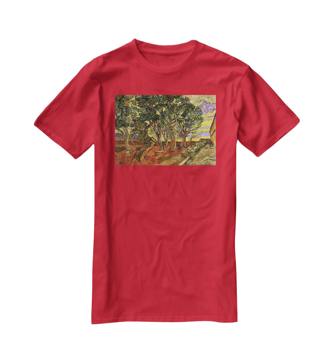 The Garden of Saint-Paul Hospital 4 by Van Gogh T-Shirt - Canvas Art Rocks - 4