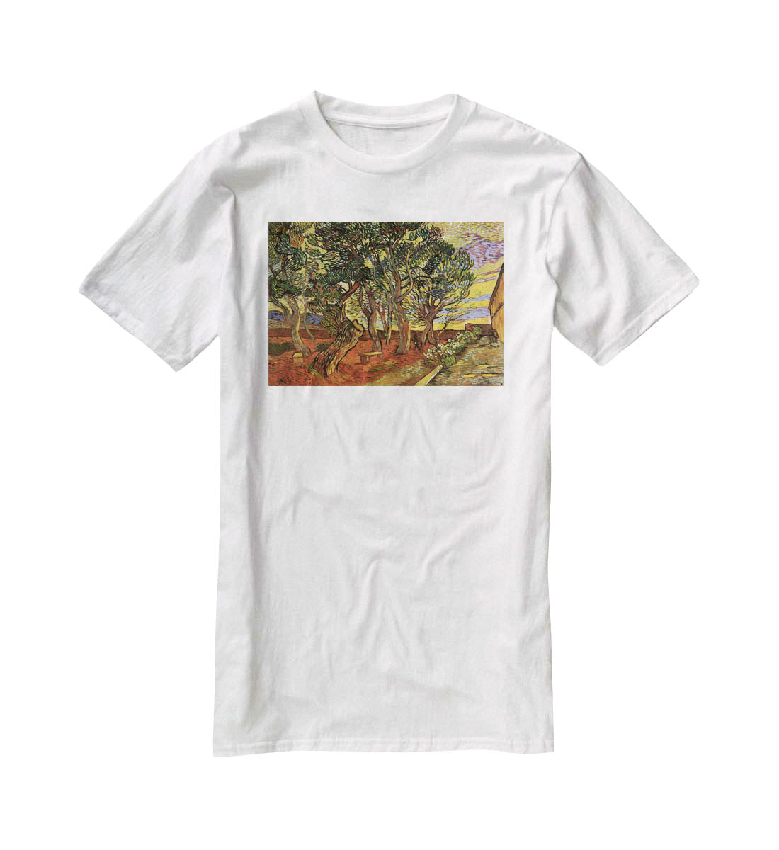 The Garden of Saint-Paul Hospital 4 by Van Gogh T-Shirt - Canvas Art Rocks - 5