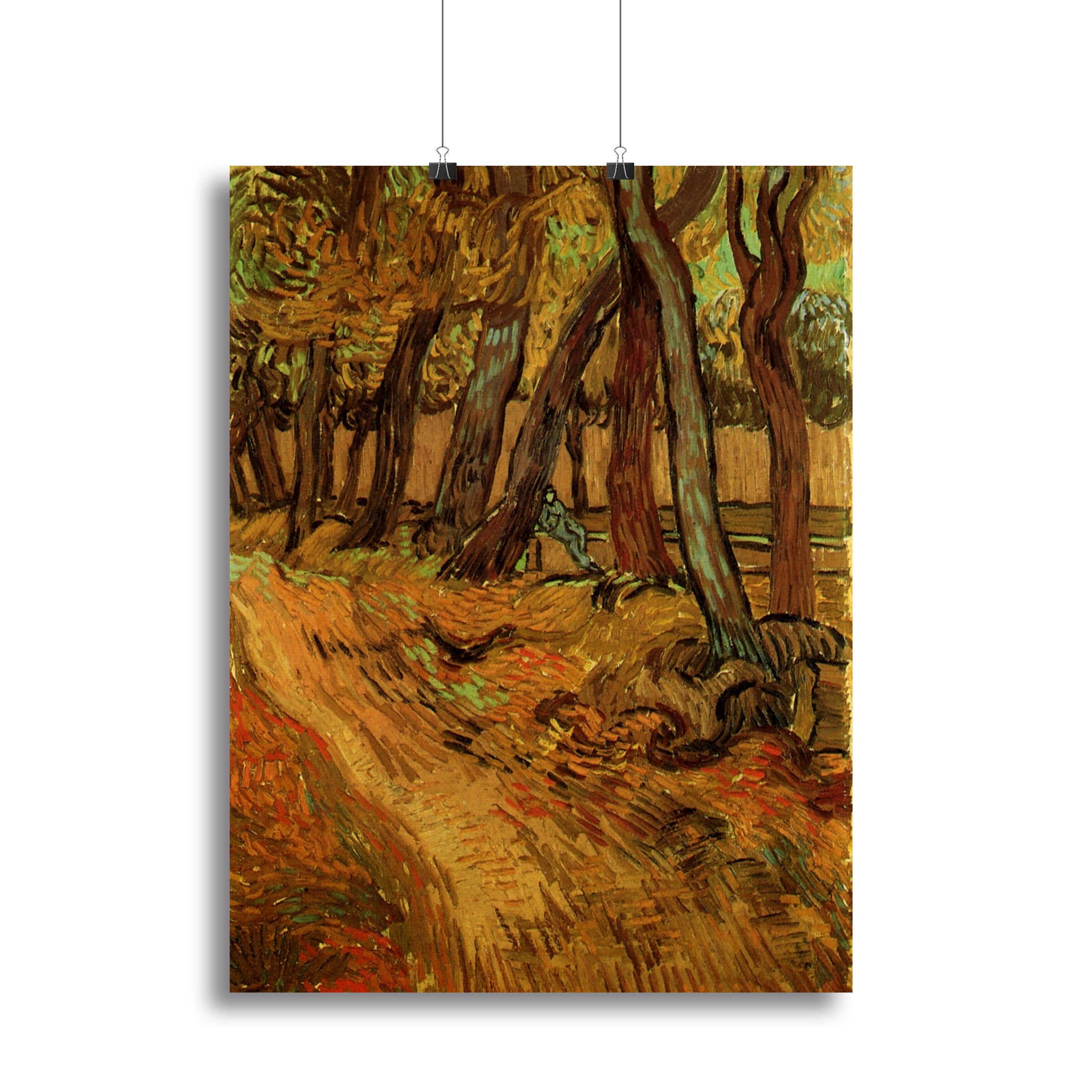 The Garden of Saint-Paul Hospital with Figure by Van Gogh Canvas Print or Poster - Canvas Art Rocks - 2