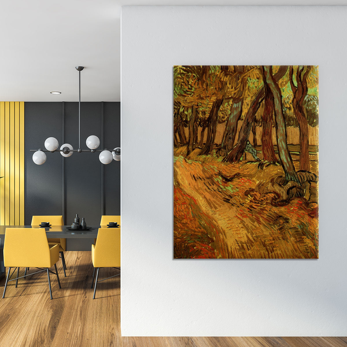 The Garden of Saint-Paul Hospital with Figure by Van Gogh Canvas Print or Poster - Canvas Art Rocks - 4