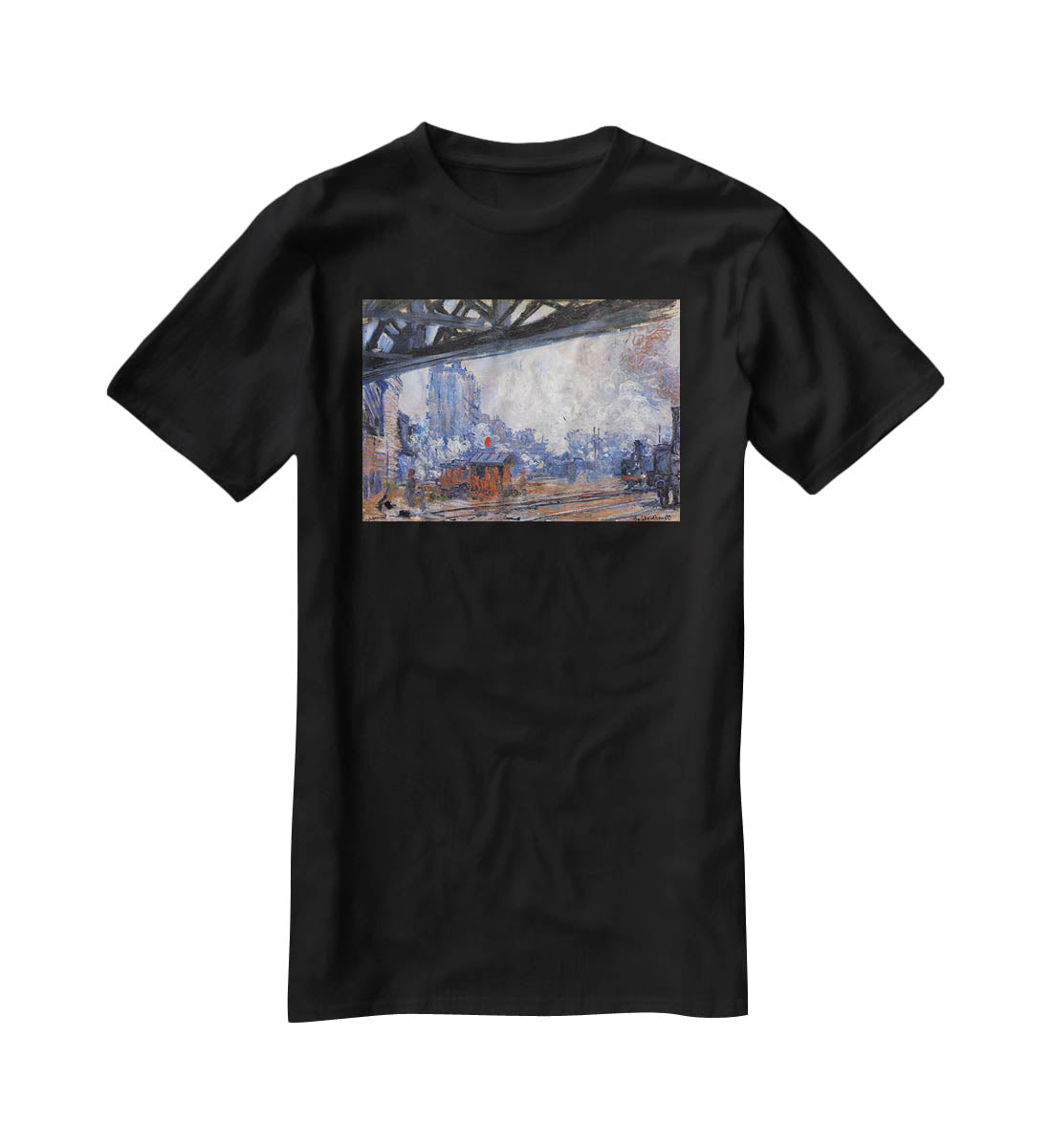 The Gare Saint Lazare by Monet T-Shirt - Canvas Art Rocks - 1