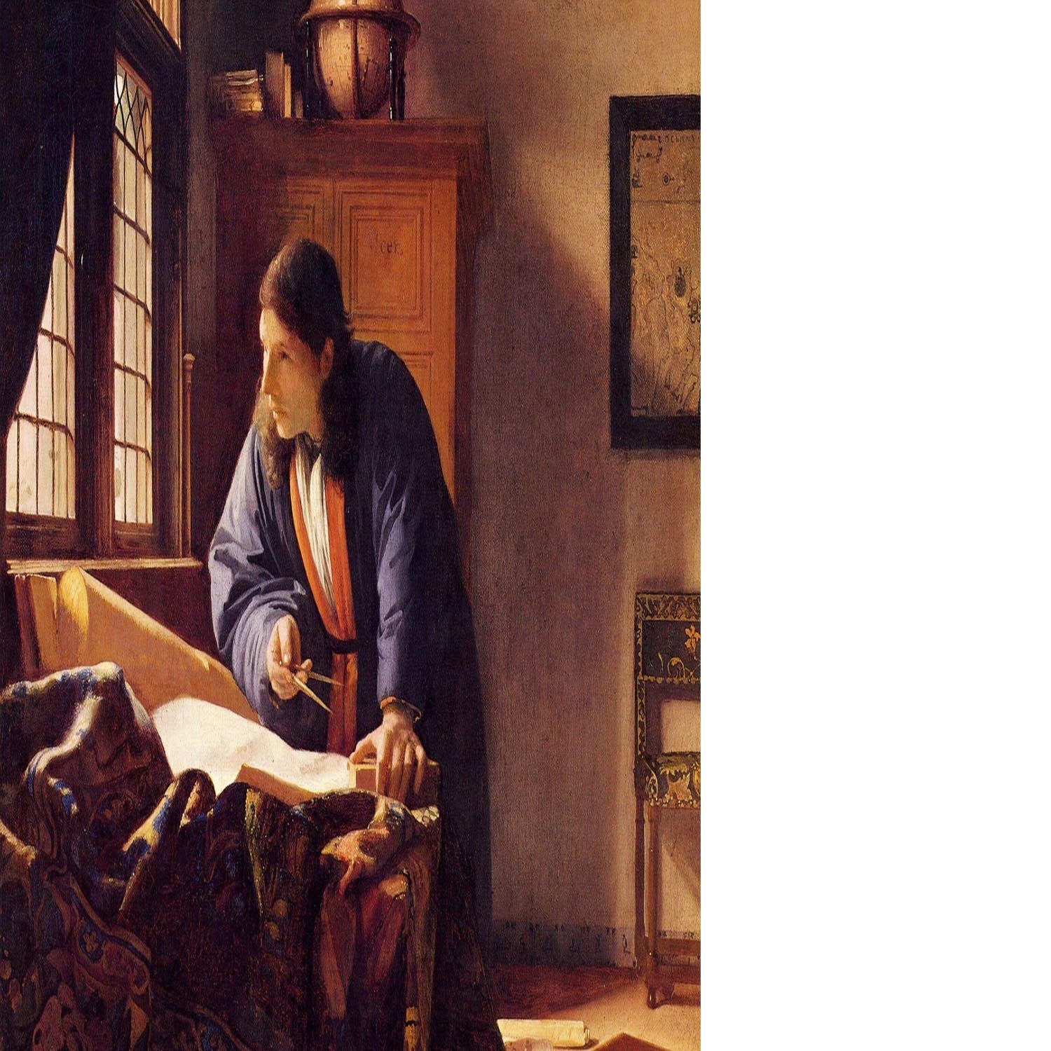 The Geographer by Vermeer Floating Framed Canvas