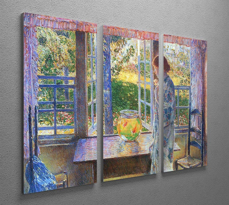 The Goldfish Window by Hassam 3 Split Panel Canvas Print - Canvas Art Rocks - 2