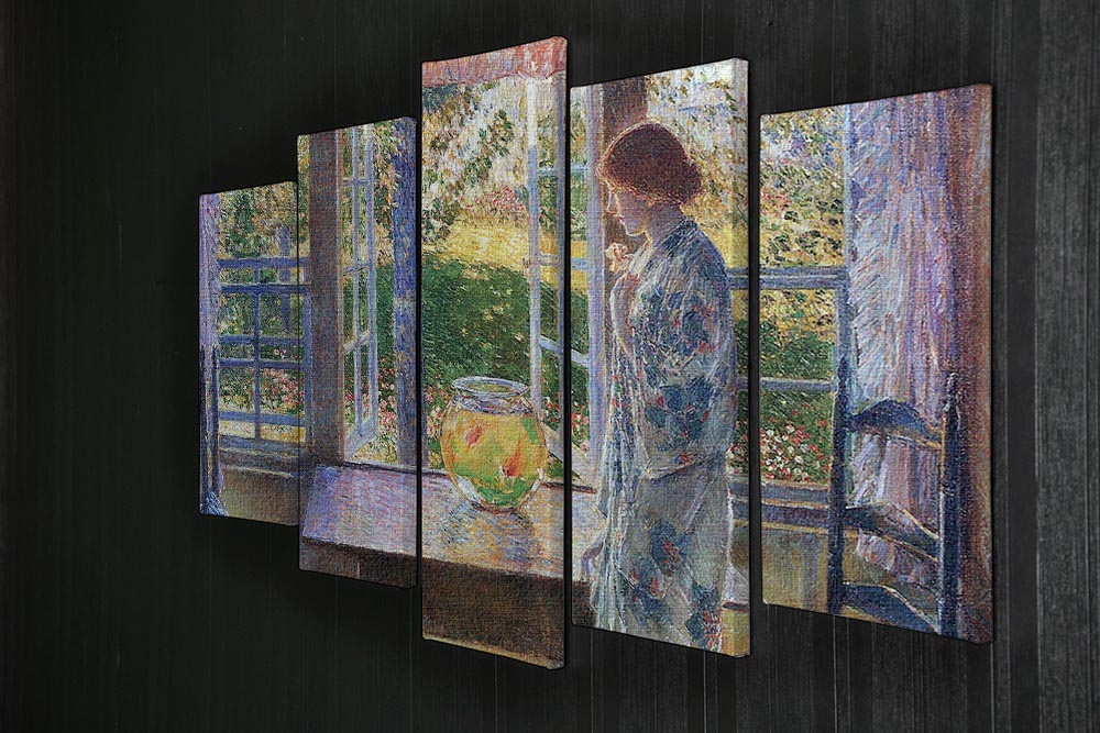 The Goldfish Window by Hassam 5 Split Panel Canvas - Canvas Art Rocks - 2