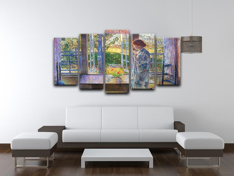 The Goldfish Window by Hassam 5 Split Panel Canvas - Canvas Art Rocks - 3