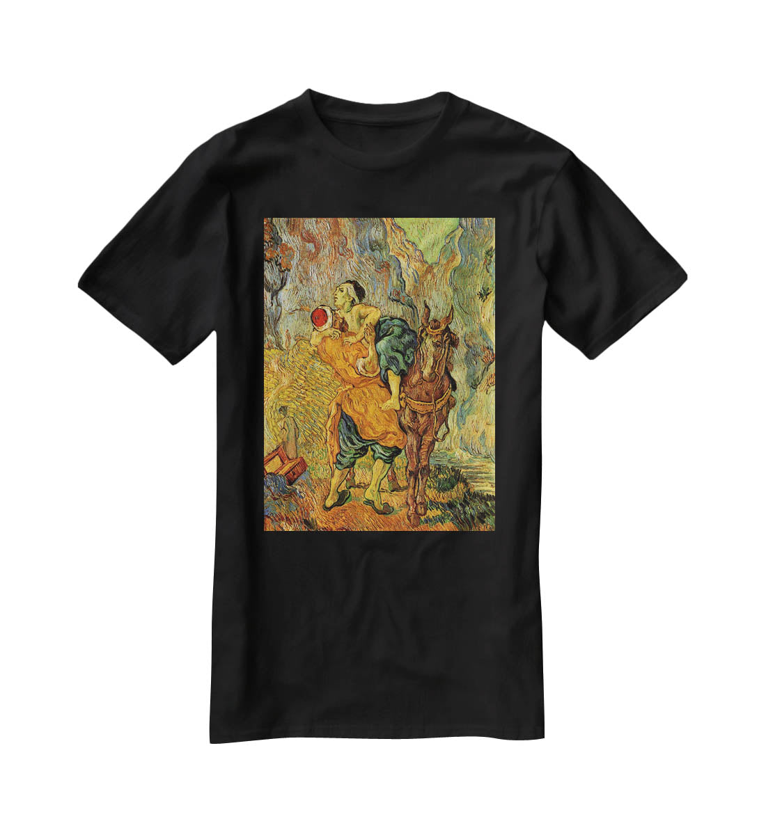 The Good Samaritan after Delacroix by Van Gogh T-Shirt - Canvas Art Rocks - 1