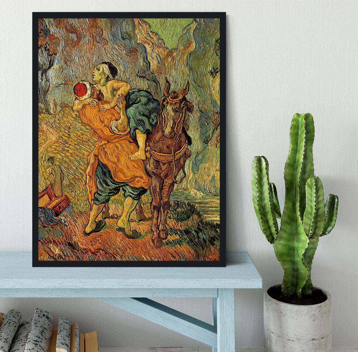 The Good Samaritan after Delacroix by Van Gogh Framed Print - Canvas Art Rocks - 2