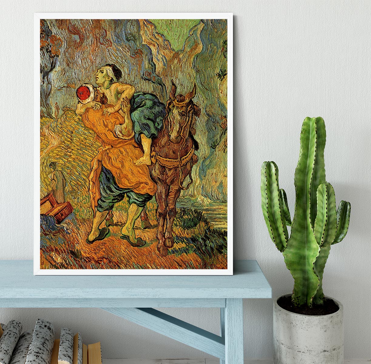 The Good Samaritan after Delacroix by Van Gogh Framed Print - Canvas Art Rocks -6