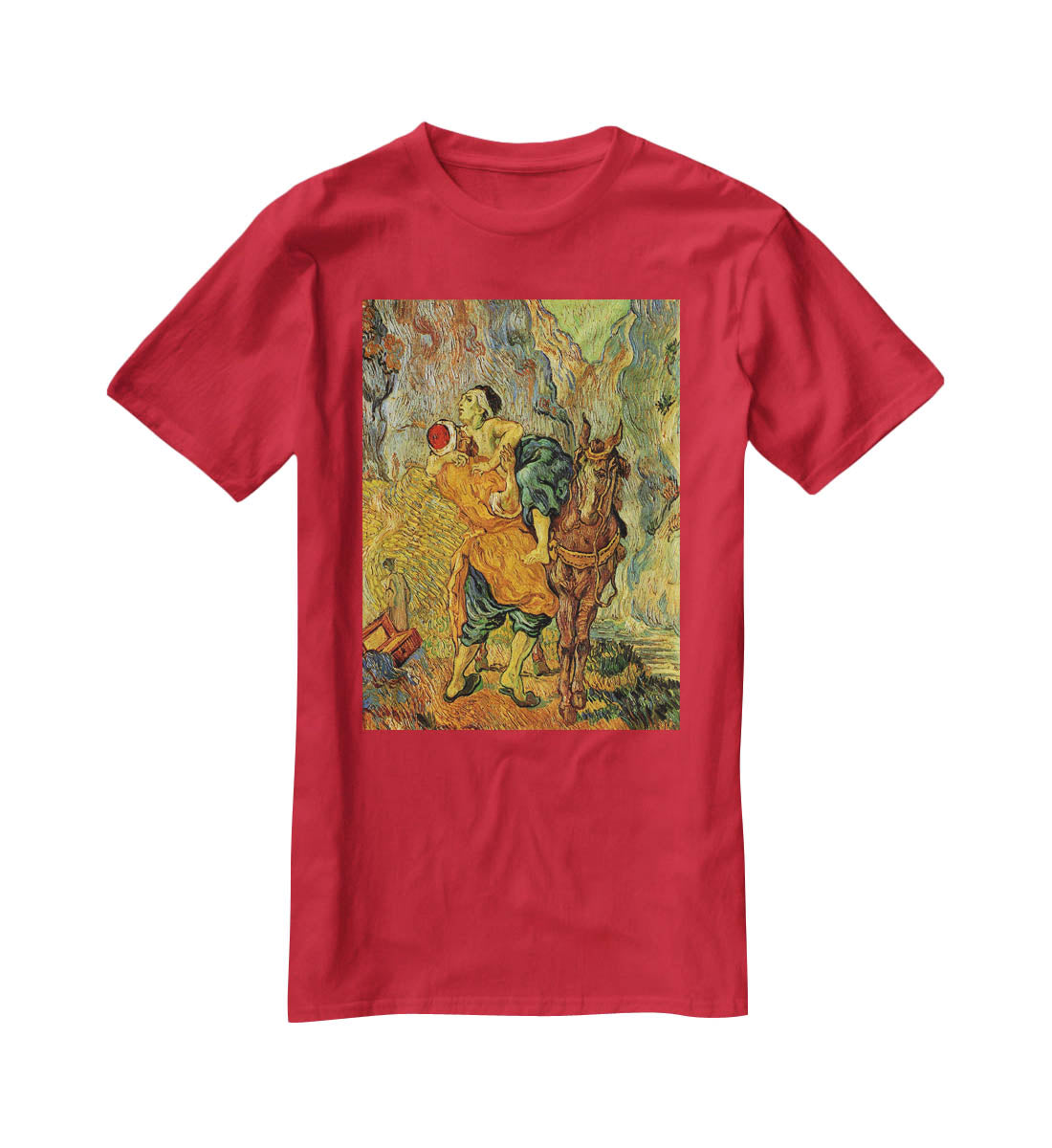 The Good Samaritan after Delacroix by Van Gogh T-Shirt - Canvas Art Rocks - 4