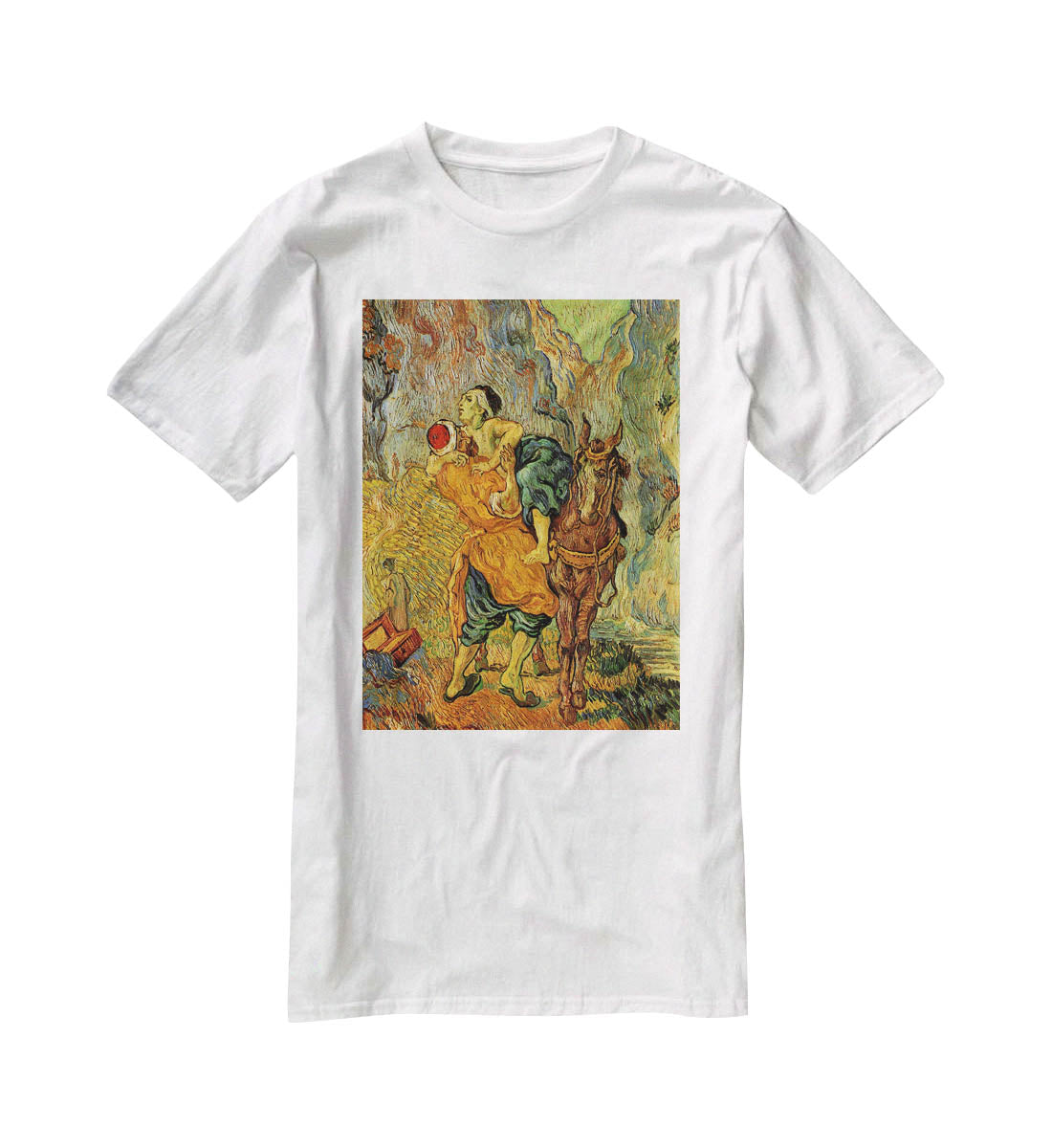 The Good Samaritan after Delacroix by Van Gogh T-Shirt - Canvas Art Rocks - 5