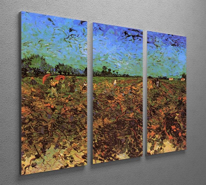 The Green Vineyard by Van Gogh 3 Split Panel Canvas Print - Canvas Art Rocks - 4