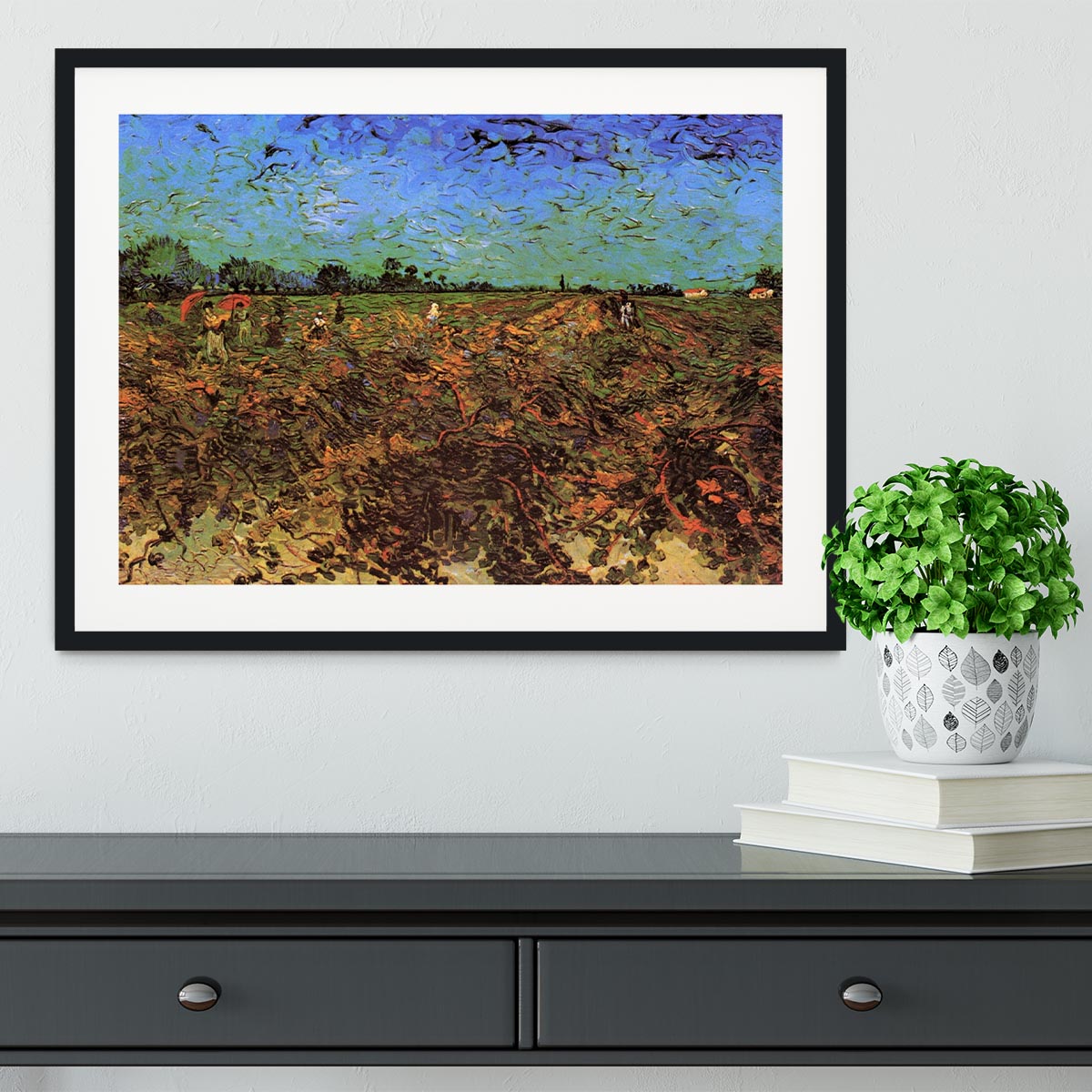 The Green Vineyard by Van Gogh Framed Print - Canvas Art Rocks - 1