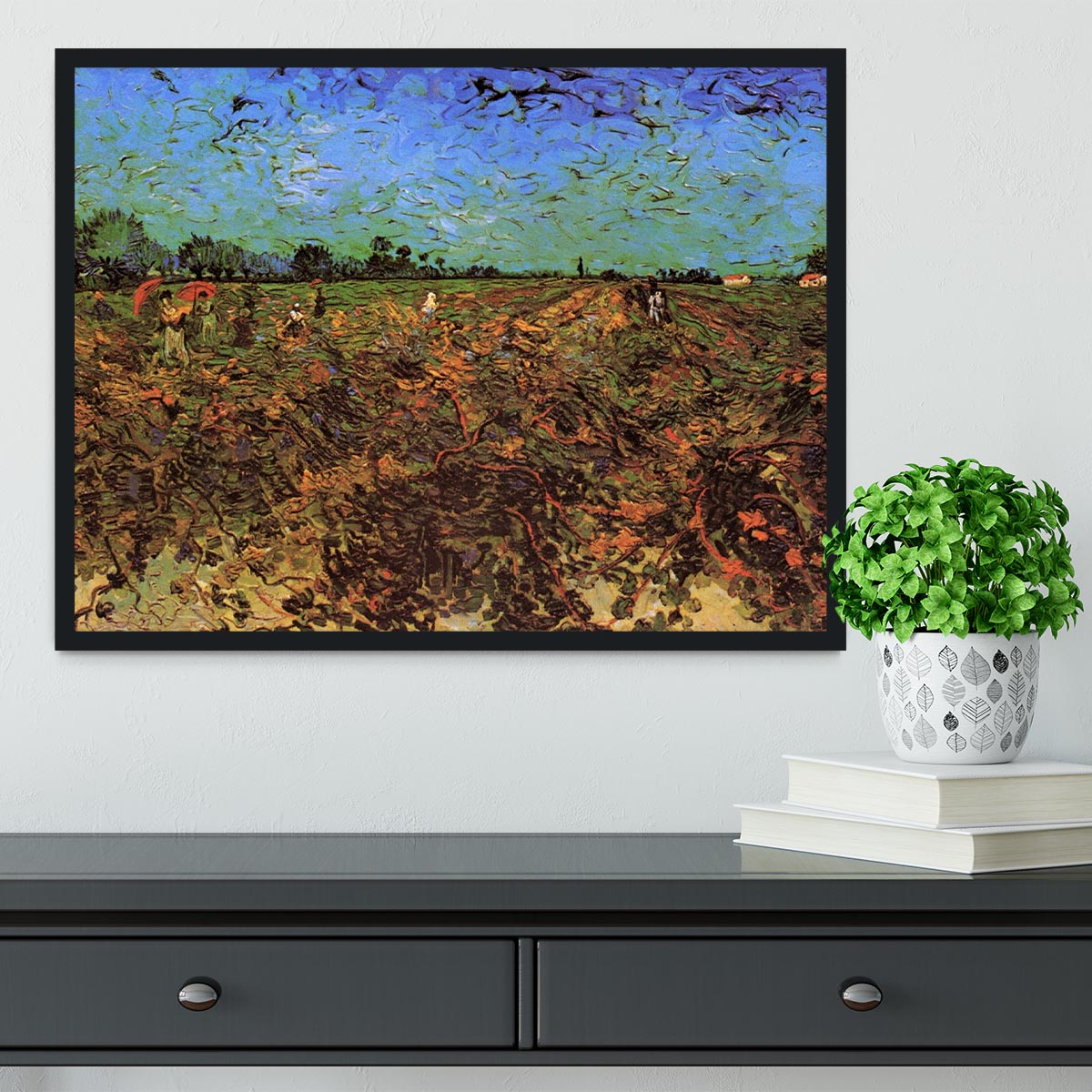 The Green Vineyard by Van Gogh Framed Print - Canvas Art Rocks - 2