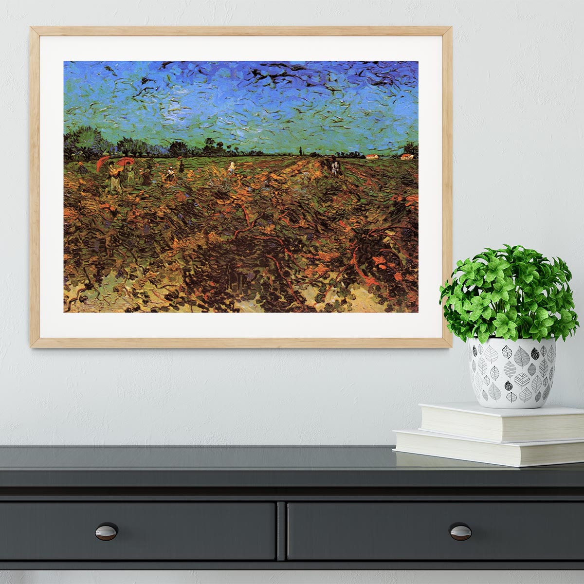 The Green Vineyard by Van Gogh Framed Print - Canvas Art Rocks - 3