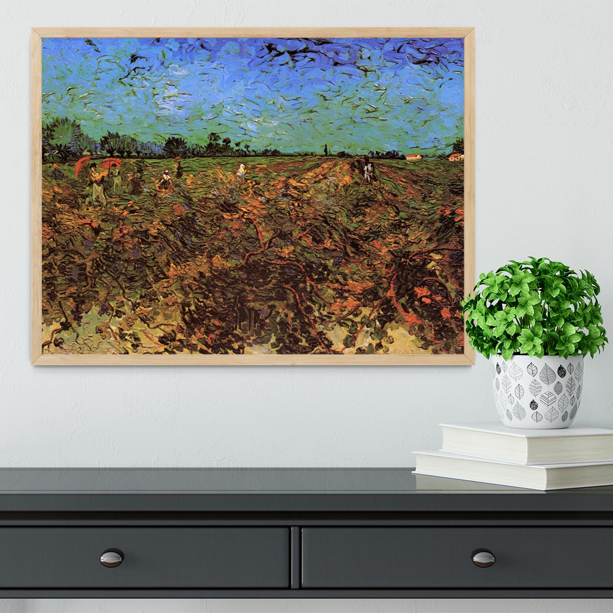 The Green Vineyard by Van Gogh Framed Print - Canvas Art Rocks - 4
