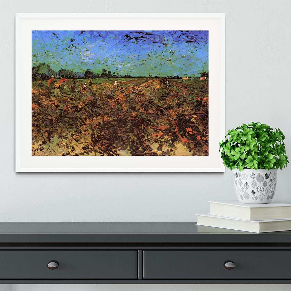 The Green Vineyard by Van Gogh Framed Print - Canvas Art Rocks - 5