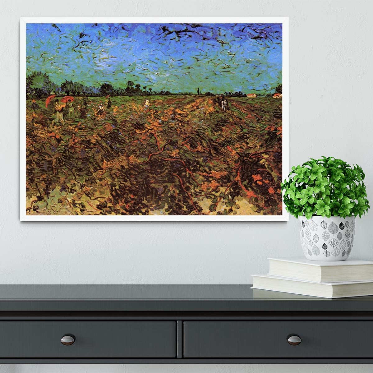 The Green Vineyard by Van Gogh Framed Print - Canvas Art Rocks -6