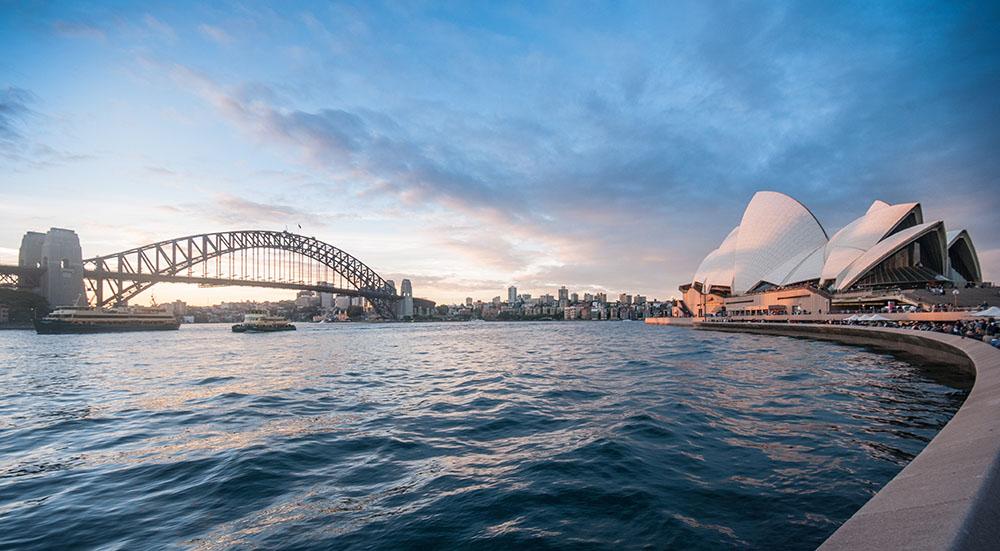 The Harbour Bridge Wall Mural Wallpaper - Canvas Art Rocks - 1