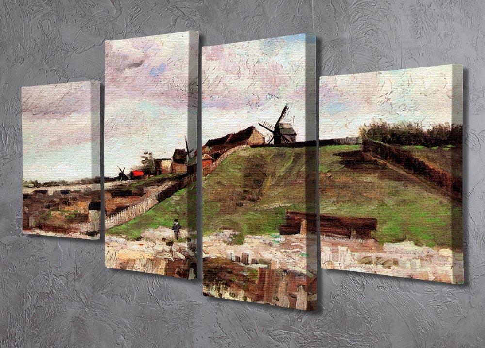 The Hill of Montmartre with Quarry by Van Gogh 4 Split Panel Canvas - Canvas Art Rocks - 2