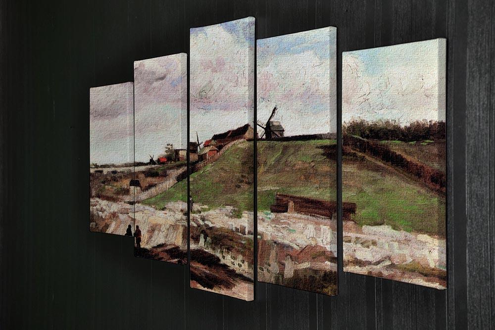 The Hill of Montmartre with Quarry by Van Gogh 5 Split Panel Canvas - Canvas Art Rocks - 2