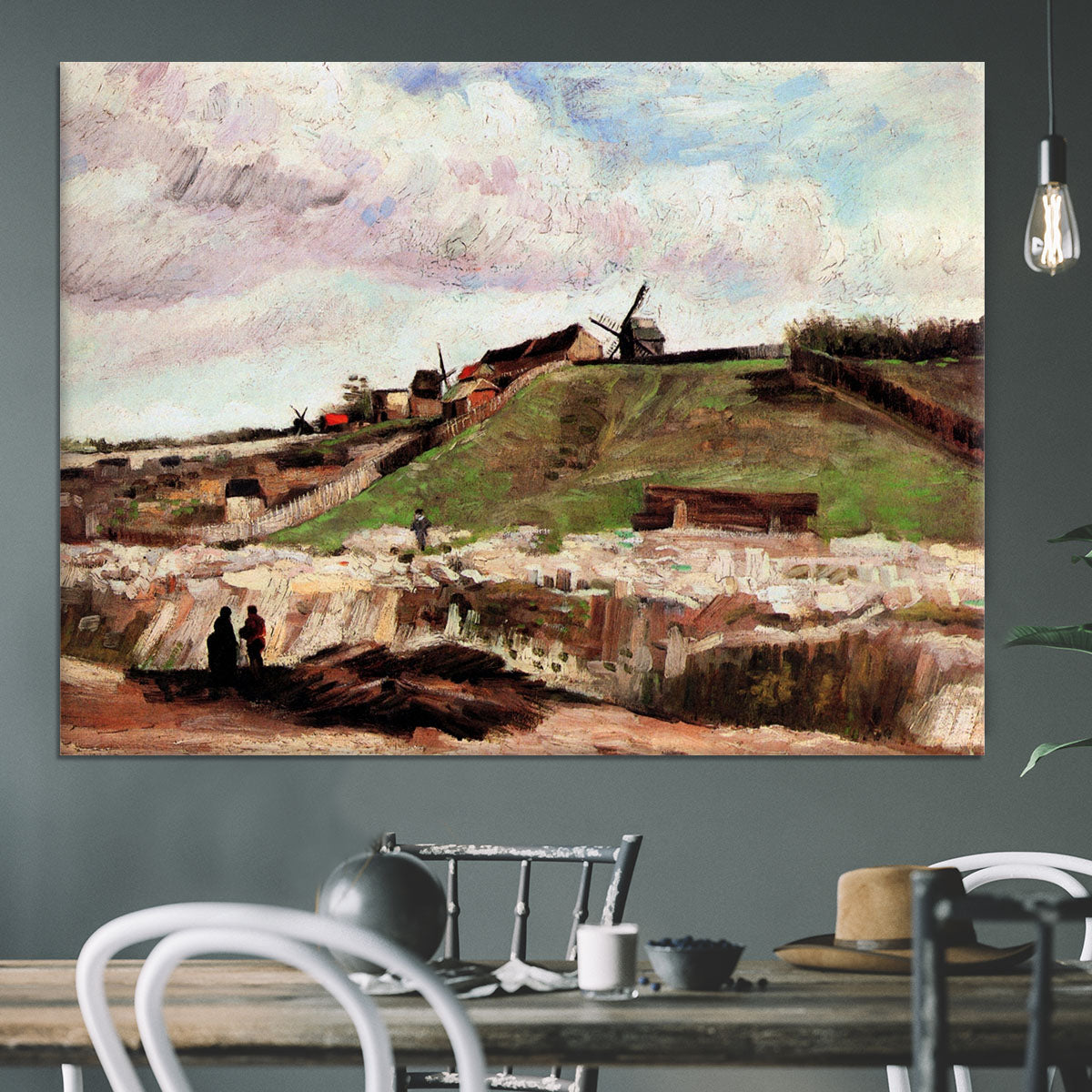 The Hill of Montmartre with Quarry by Van Gogh Canvas Print or Poster - Canvas Art Rocks - 3