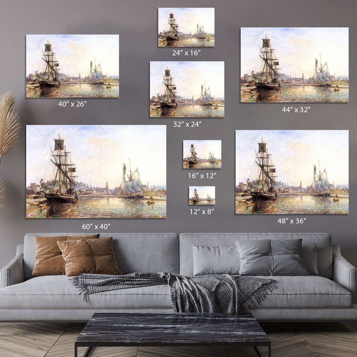 The Honfleur Port 2 by Monet Canvas Print or Poster - Canvas Art Rocks - 7