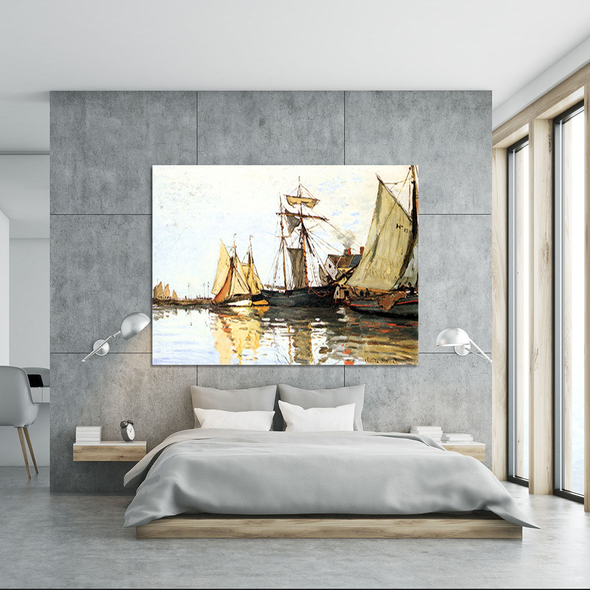 The Honfleur Port by Monet Canvas Print or Poster - Canvas Art Rocks - 5