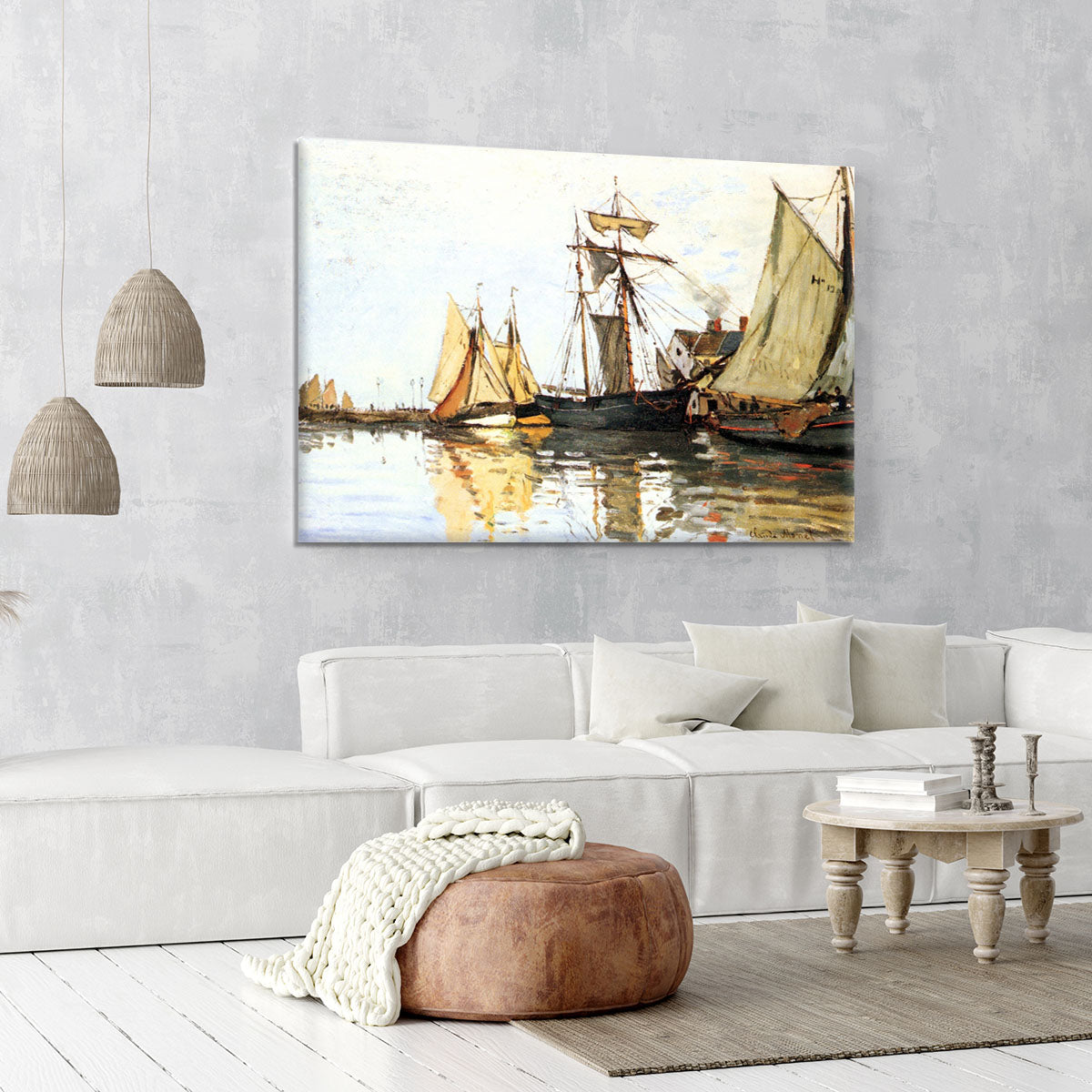The Honfleur Port by Monet Canvas Print or Poster - Canvas Art Rocks - 6