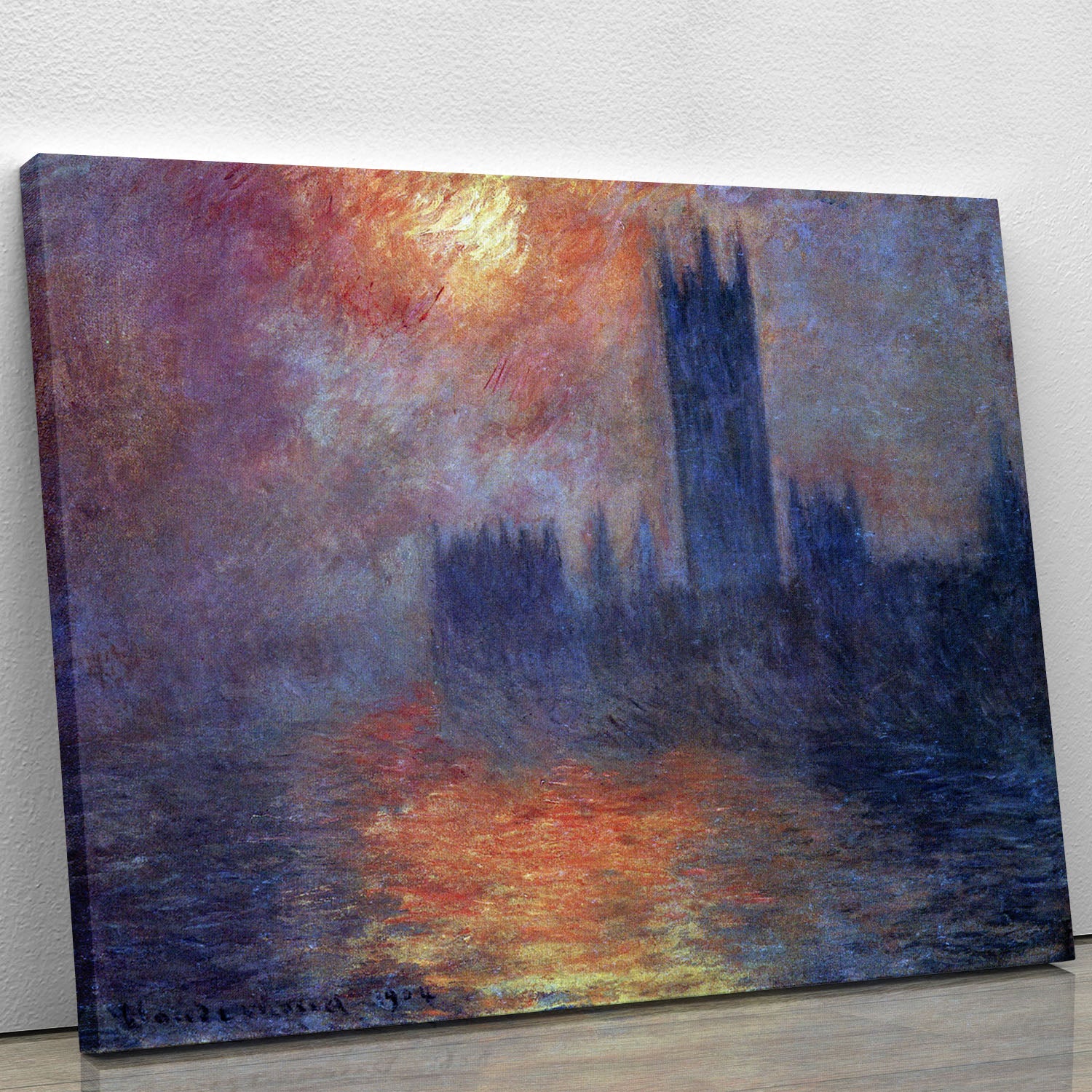 The Houses of Parliament Sunset by Monet Canvas Print or Poster - Canvas Art Rocks - 1