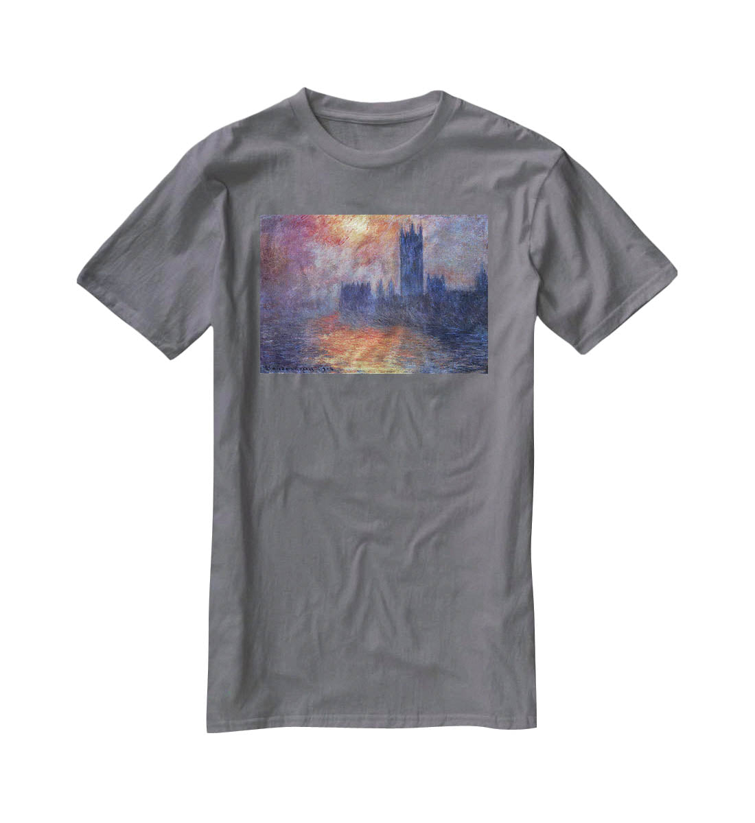 The Houses of Parliament Sunset by Monet T-Shirt - Canvas Art Rocks - 3