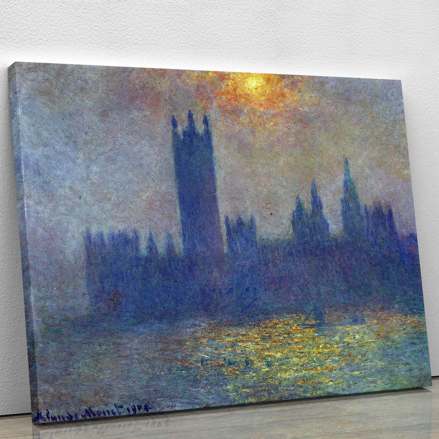 The Houses of Parliament sunlight in the fog by Monet Canvas Print or Poster - Canvas Art Rocks - 1