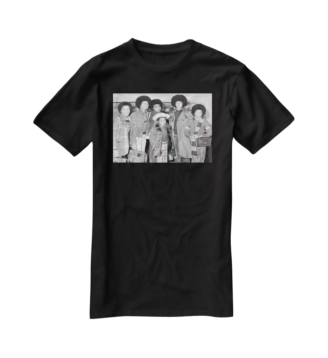 The Jackson Five Marlon Jackie Tito Jermaine Michael and in front 9 year old Randy T-Shirt - Canvas Art Rocks - 1