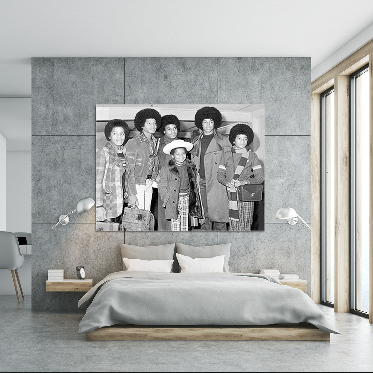 The Jackson Five Marlon Jackie Tito Jermaine Michael and in front 9 year old Randy Canvas Print or Poster - Canvas Art Rocks - 5