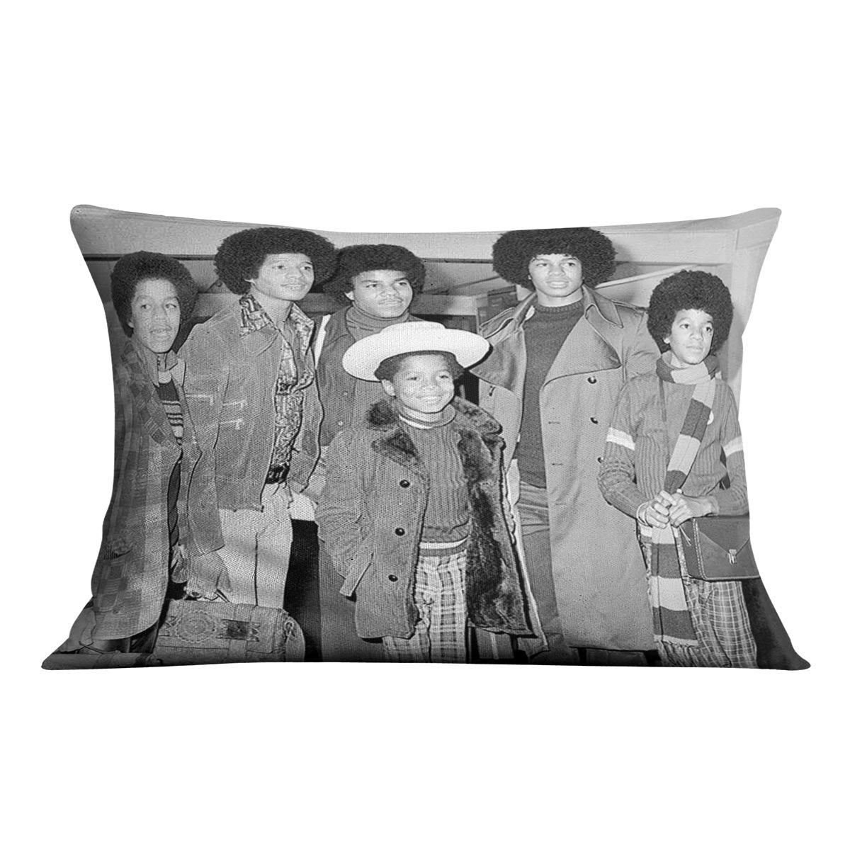 The Jackson Five Marlon Jackie Tito Jermaine Michael and in front 9 year old Randy Cushion - Canvas Art Rocks - 4