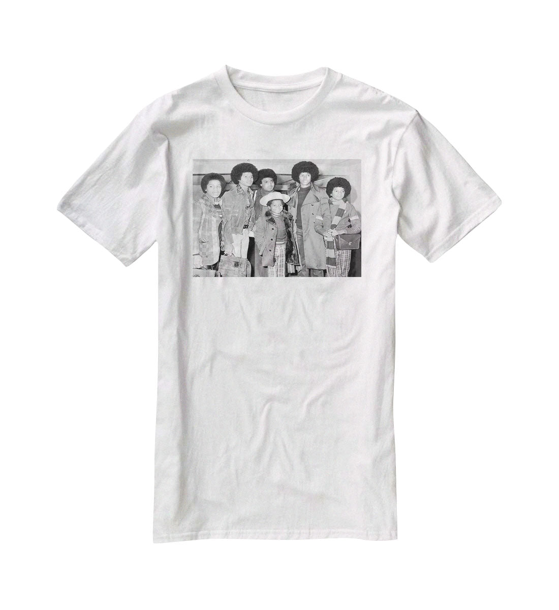 The Jackson Five Marlon Jackie Tito Jermaine Michael and in front 9 year old Randy T-Shirt - Canvas Art Rocks - 5