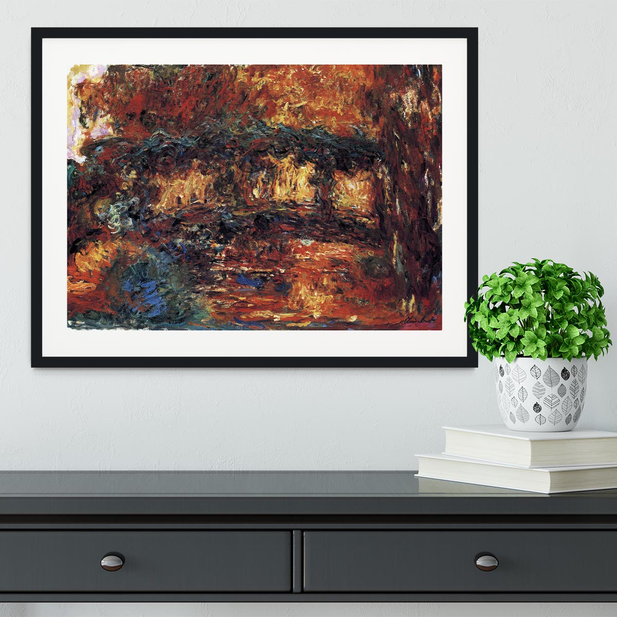 The Japanese Bridge 2 by Monet Framed Print - Canvas Art Rocks - 1