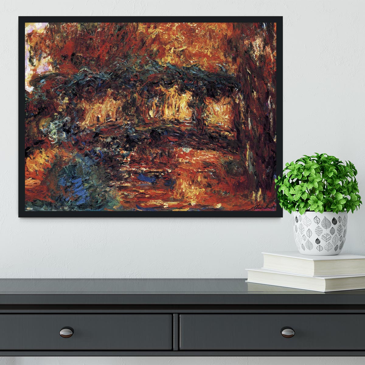 The Japanese Bridge 2 by Monet Framed Print - Canvas Art Rocks - 2