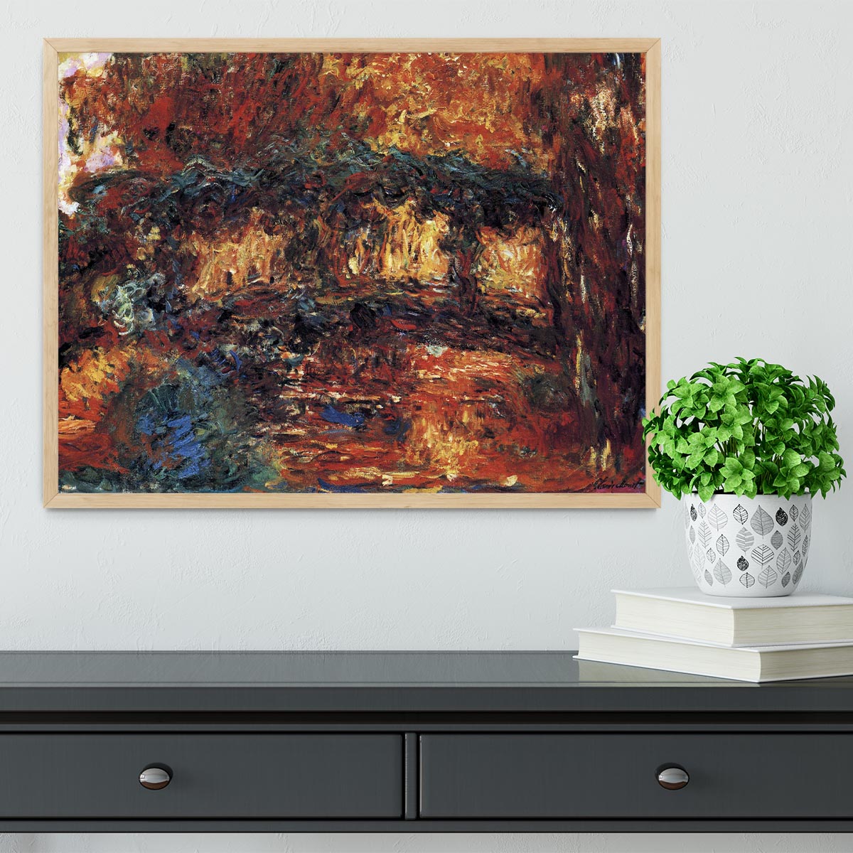 The Japanese Bridge 2 by Monet Framed Print - Canvas Art Rocks - 4