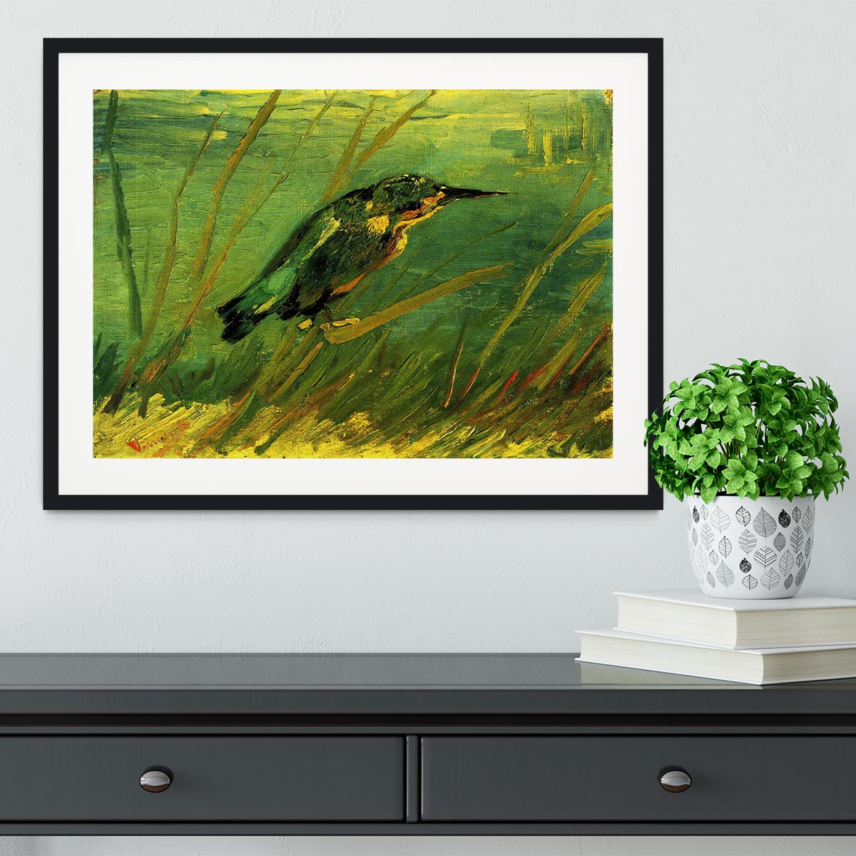 The Kingfisher by Van Gogh Framed Print - Canvas Art Rocks - 1