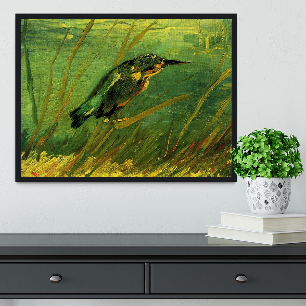The Kingfisher by Van Gogh Framed Print - Canvas Art Rocks - 2