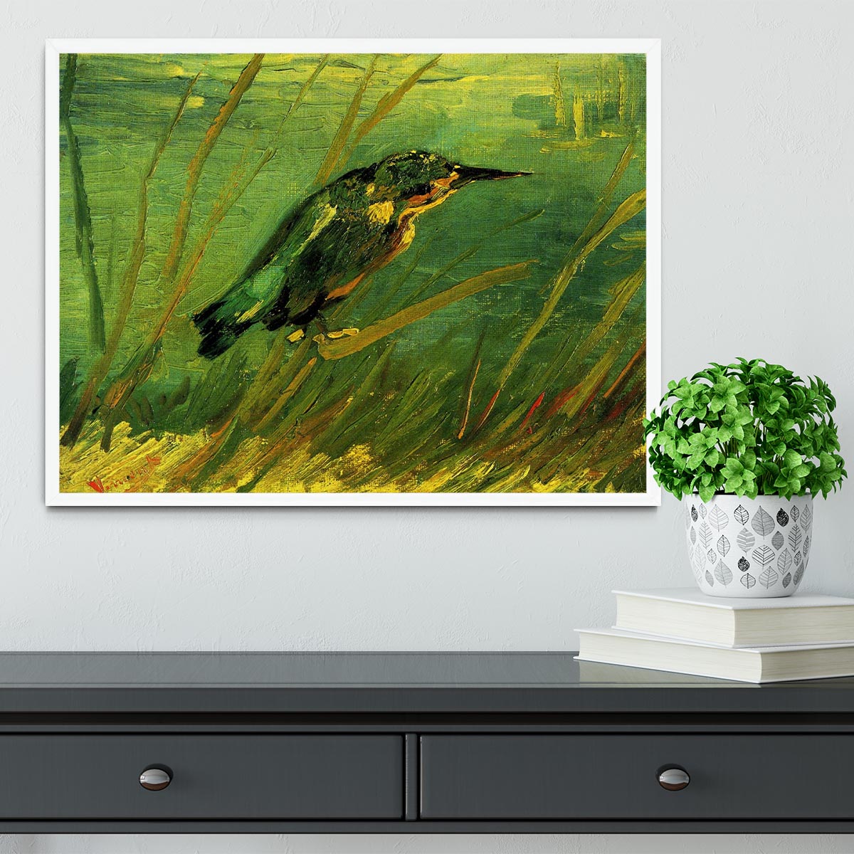 The Kingfisher by Van Gogh Framed Print - Canvas Art Rocks -6