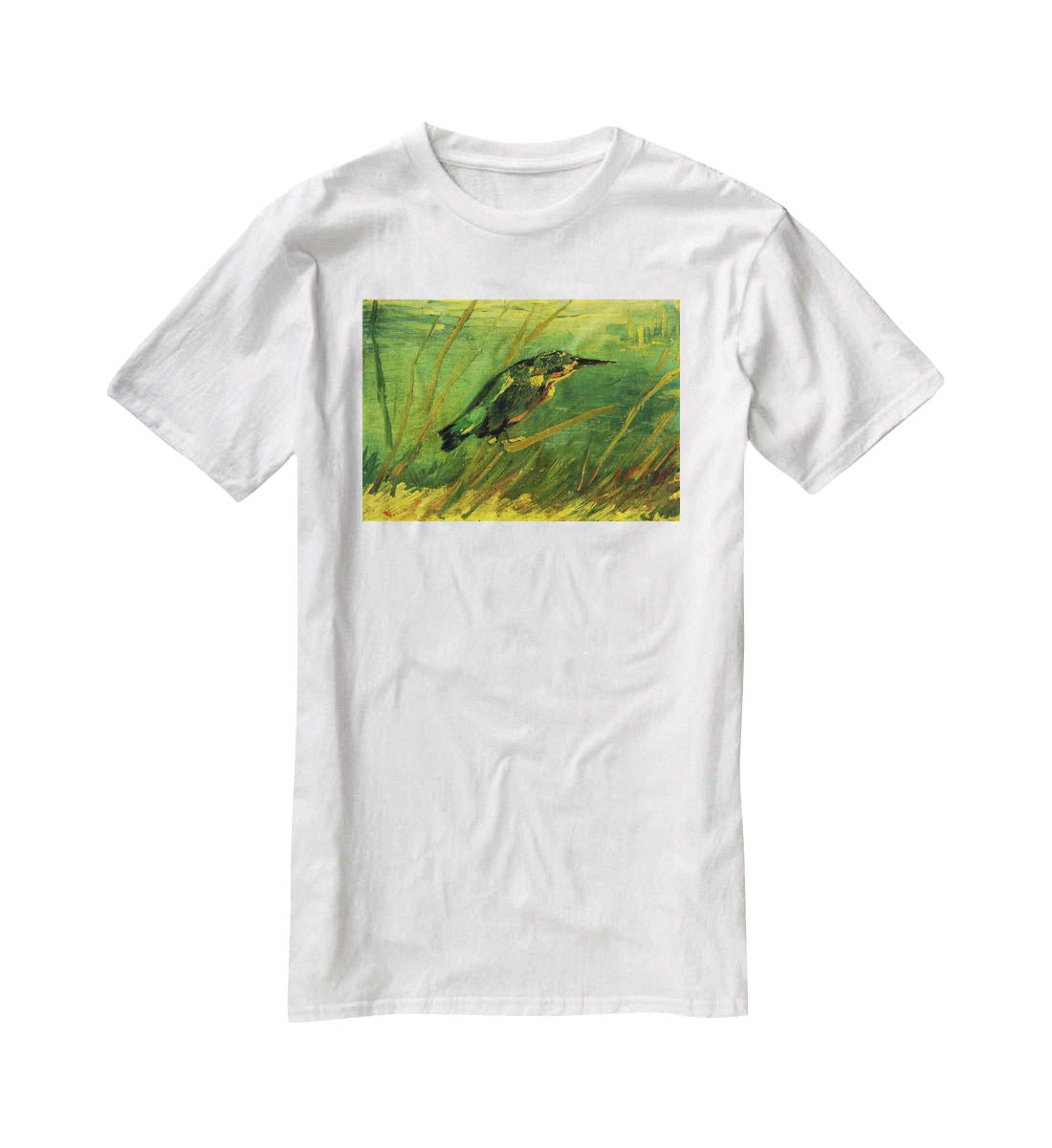 The Kingfisher by Van Gogh T-Shirt - Canvas Art Rocks - 5