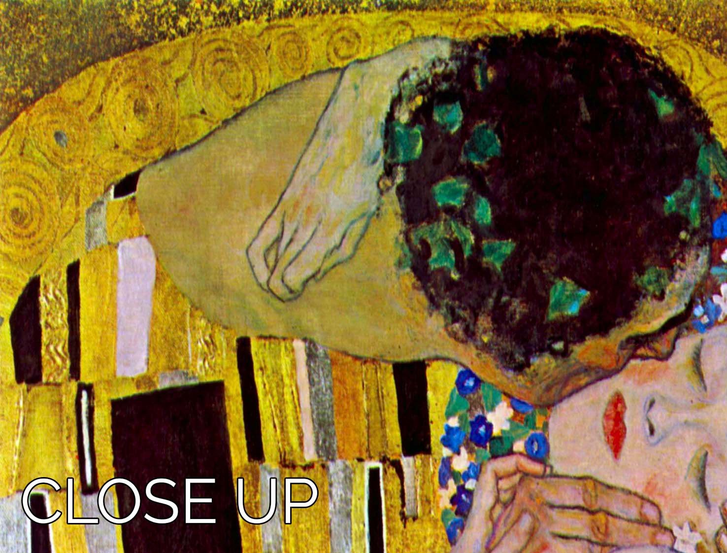 The Kiss by Klimt 3 Split Panel Canvas Print - Canvas Art Rocks - 3