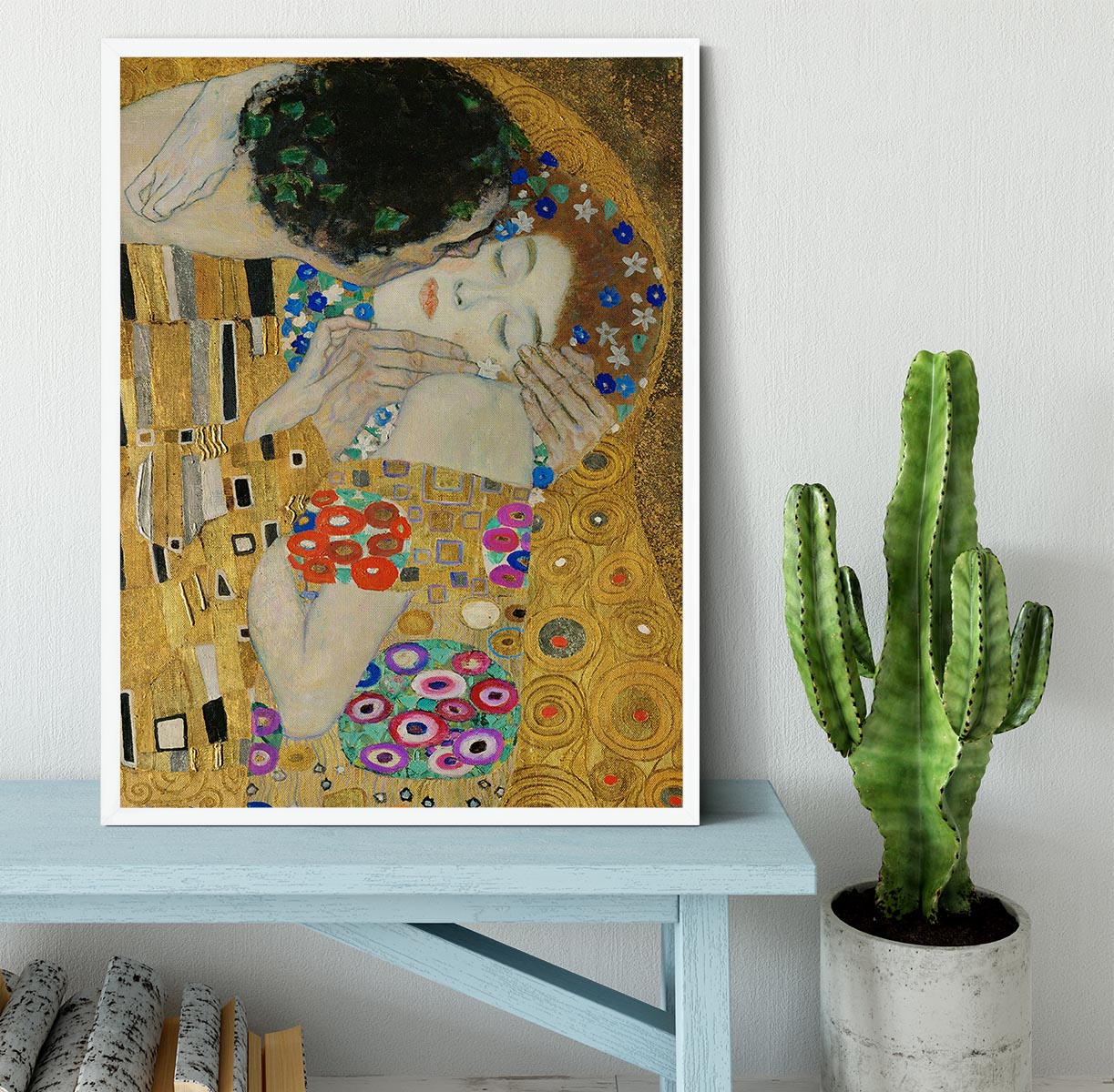 The Kiss detail by Klimt Framed Print - Canvas Art Rocks -6
