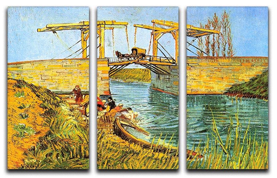 The Langlois Bridge at Arles by Van Gogh 3 Split Panel Canvas Print - Canvas Art Rocks - 4