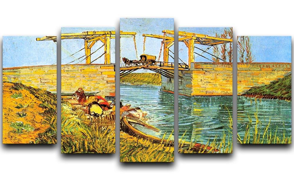 The Langlois Bridge at Arles by Van Gogh 5 Split Panel Canvas  - Canvas Art Rocks - 1