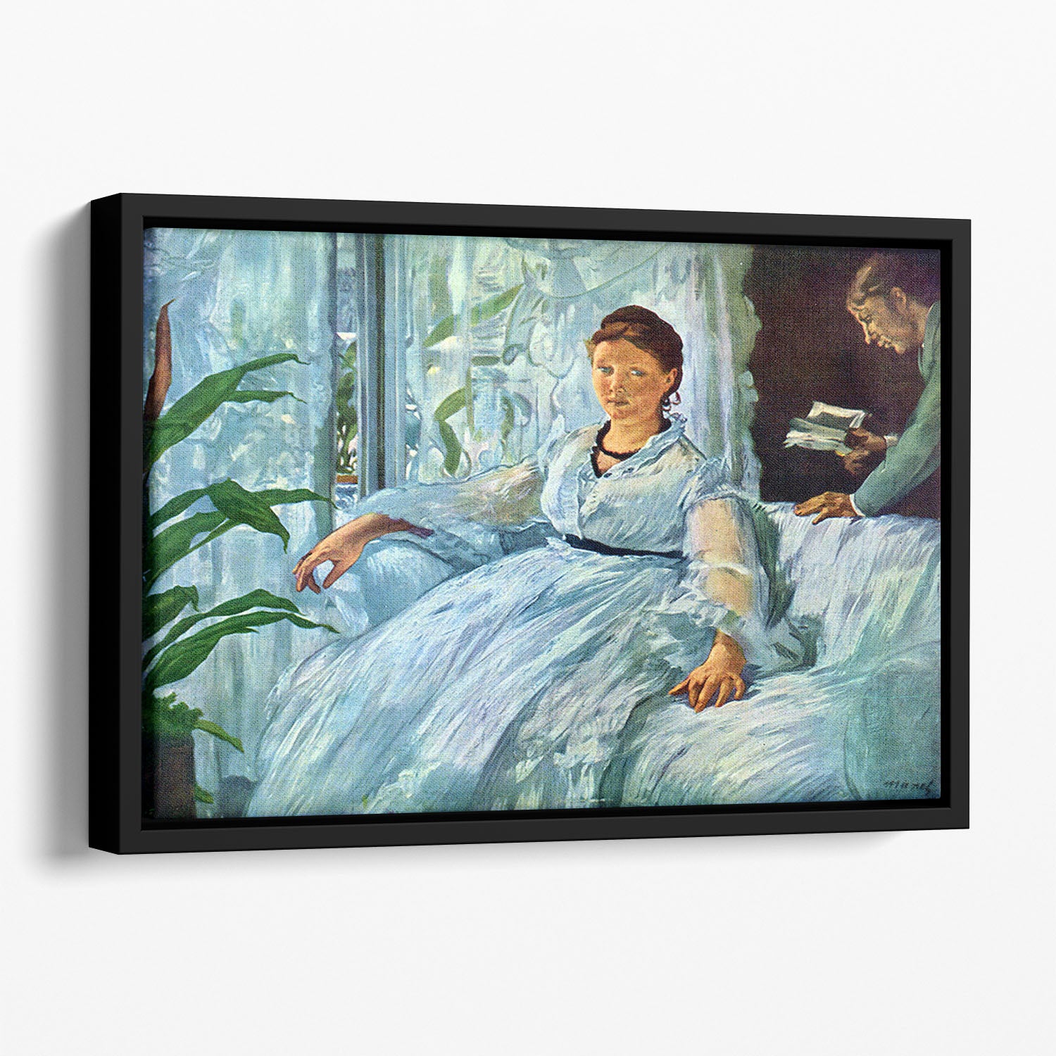 The Lecture by Manet Floating Framed Canvas