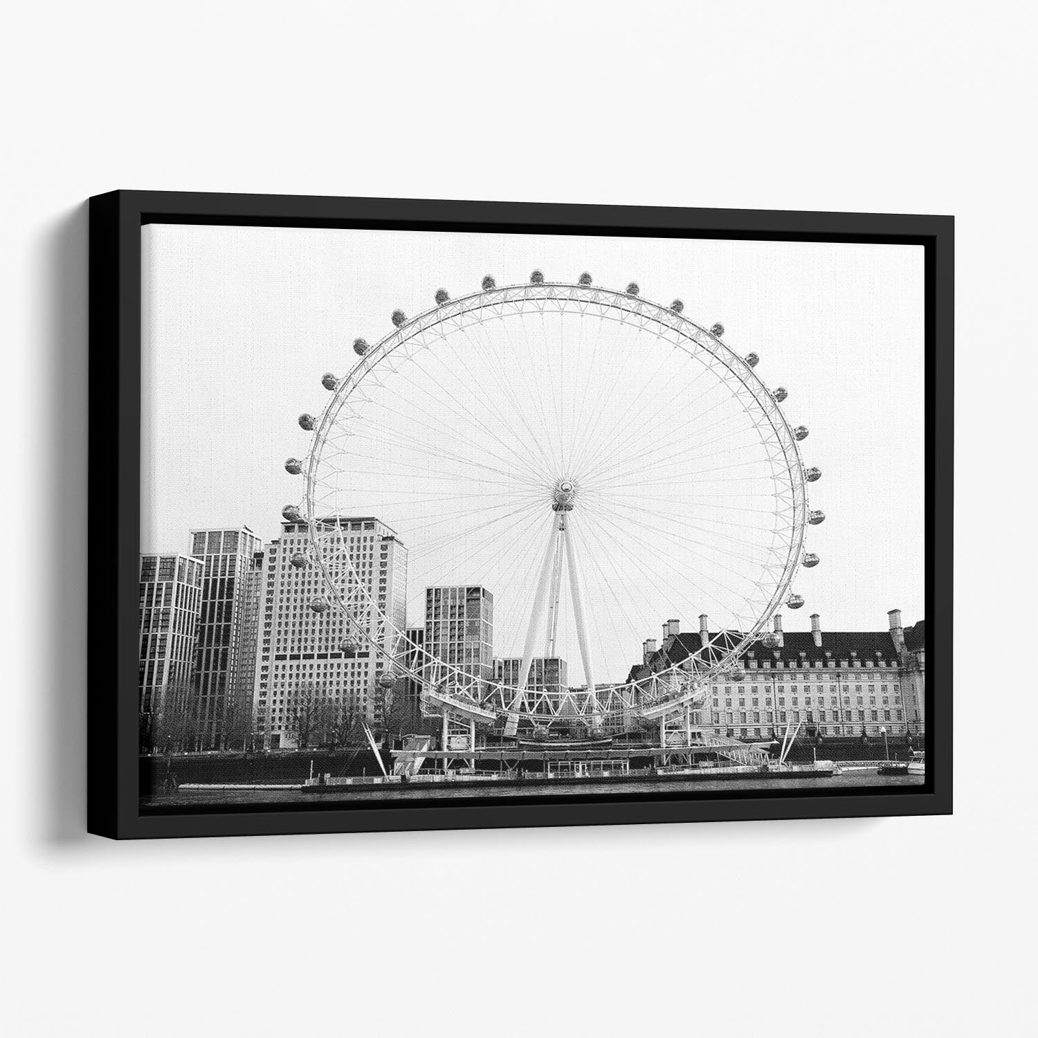 The London Eye Floating Framed Canvas - Canvas Art Rocks - 1