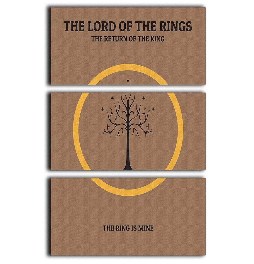 The Lord Of The Rings The Return Of The King Minimal Movie 3 Split Panel Canvas Print - Canvas Art Rocks - 1