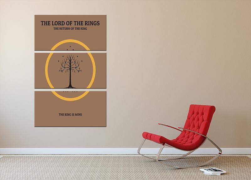 The Lord Of The Rings The Return Of The King Minimal Movie 3 Split Panel Canvas Print - Canvas Art Rocks - 2